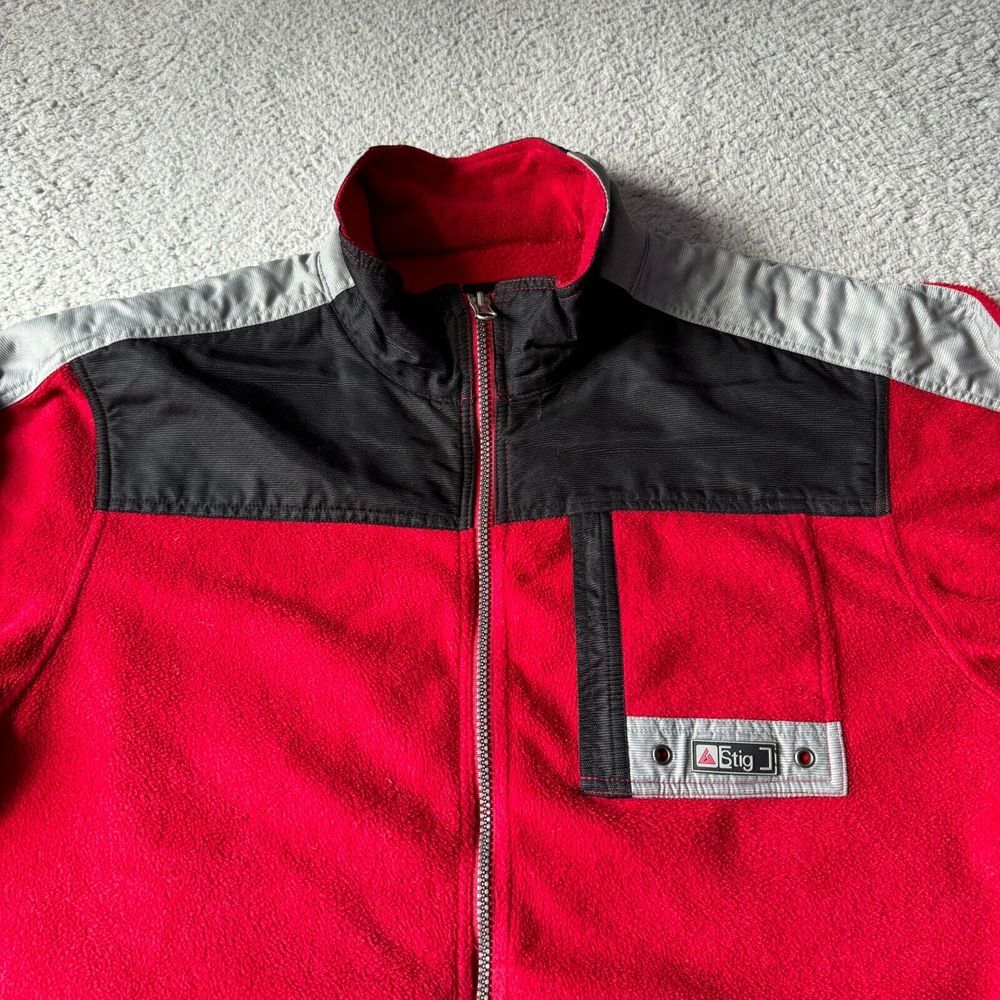 Vintage Stig Jacket Mens Medium Red Black Fleece Full Zip Ski Extreme‎ Weather